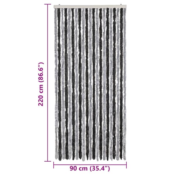 vidaXL insektnet grå og sort 90x220 cm chenille