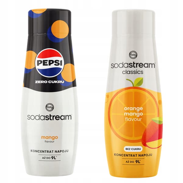 2 vesitiivisteen setti. Sodastream Pepsi MAX Mango + Mango Appelsiini