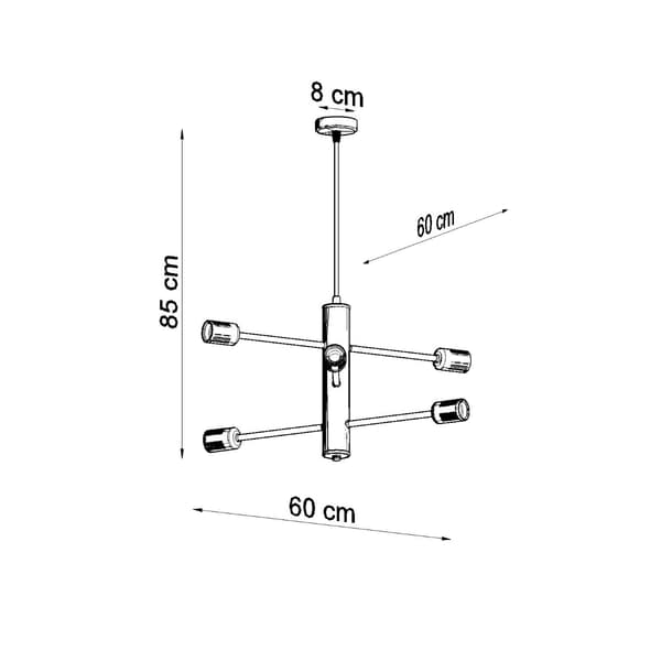 HÆNGELAMPE DUOMO 6 E27 SORT SOLLUX SL.0305