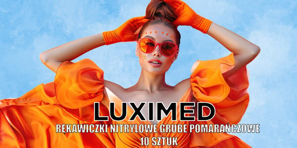 Handskar nitril orange LUXIMED 10 st - storlek S