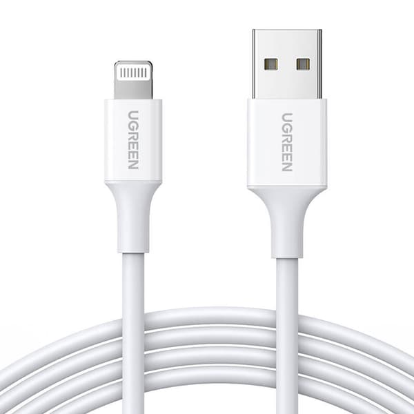 UGREEN MFi Nickelpläterad Lightning-kabel 1m US155 (Vit)