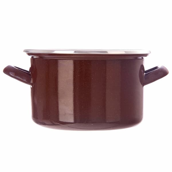 Emaljeret gryde brun 18 cm, 2 l