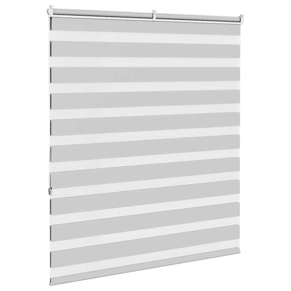 vidaXL Zebrarullgardin, ljusgrå, tygbredd 115,9 cm, polyester