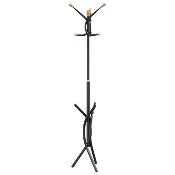 vidaXL stående knagerække sort 176 cm malet jern