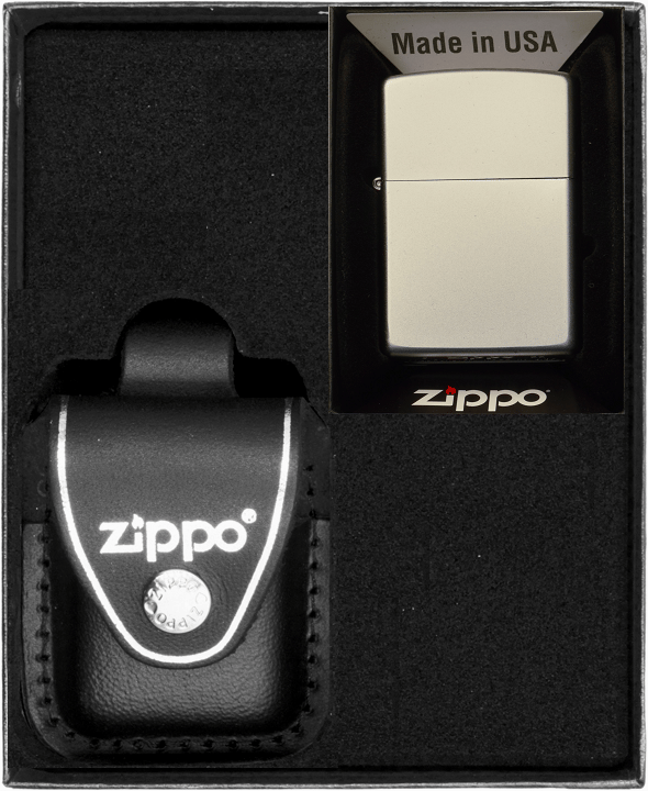 ZIPPO Lighter SATIN CHROME Gavesæt nr. 3