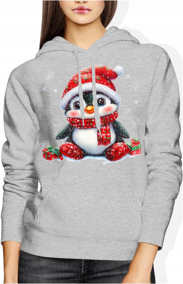 JULESWEATSHIRT TIL DAMER MED PINGVINGAVEN, JULEMANDEN, JULEEVENT M