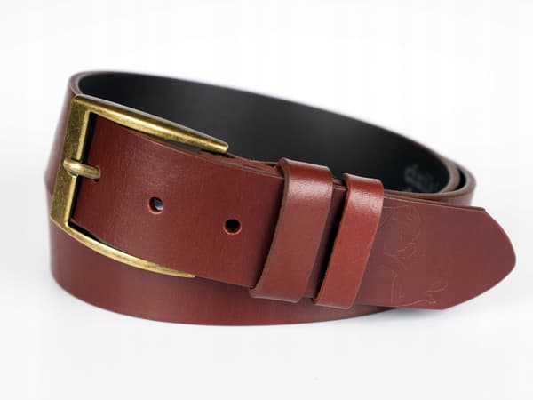 Vild jeansbälte läder herr cognac slät läder present storlek 95 cm