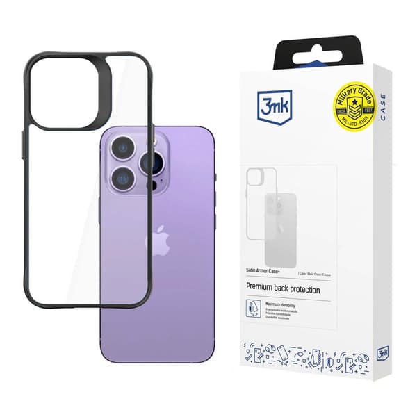 Apple iPhone 14 Pro Max 3mk Satin Armor-skal svart