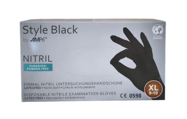 Sorte nitrilhandsker STYLE BLACK AMPRI 100 stk - Str. XL