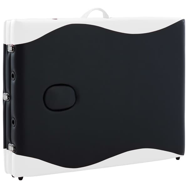 vidaXL foldbar massagebrik 3-zoner træ sort og hvid
