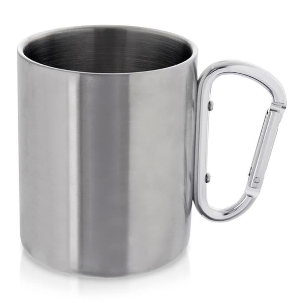 Turmugg av stål med karabinkrok 350 ml