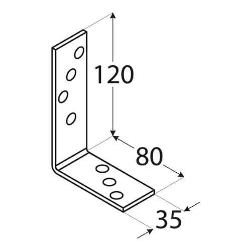 KB 2 TØMMERVINKEL 120X80X35X4.0MM