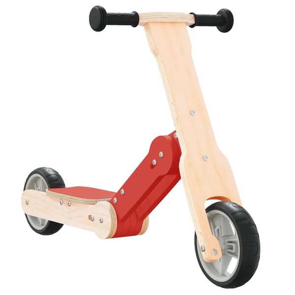 vidaXL 2-i-1 Barnsparkcykel Röd