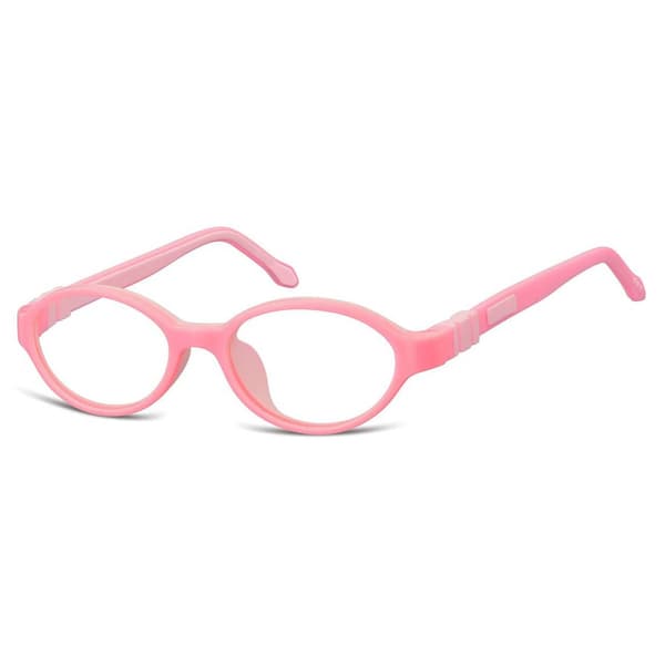 Flexibla ovala barnbågar med klara linser och resår Sunoptic K4B rosa