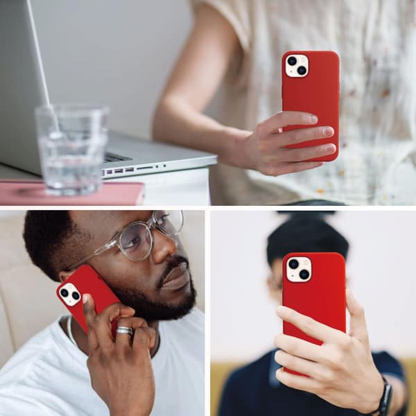 PUNAINEN SILIKONIKUORI IPHONE 13 6.1':LLE