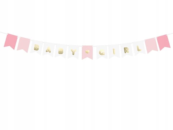 Bannere til babyshower, babypige, 175 cm, 1 stk.