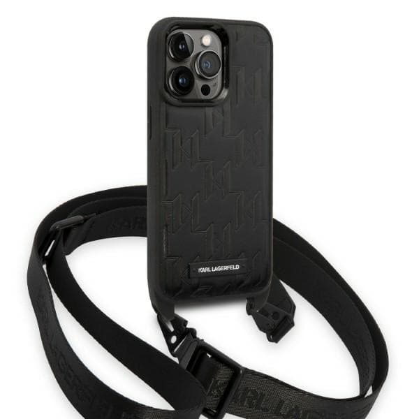 Karl Lagerfeld KLHCP14LSTMMK iPhone 14 Pro 6.1 hårdt cover sort/sort monogram plakette logorem