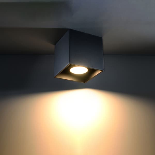 Loftlampe Quad 1 GU10 sort aluminium Sollux SL.0022