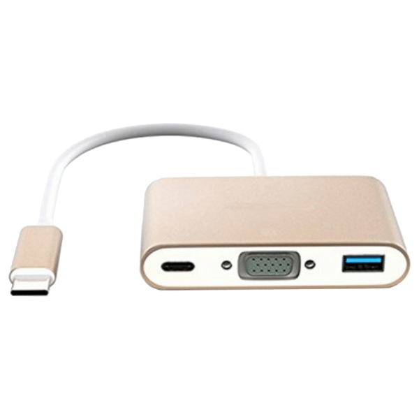 USB 3.1 USB-C til USB 3.0 / VGA / USB-C Hub Guld Adapter Konverter