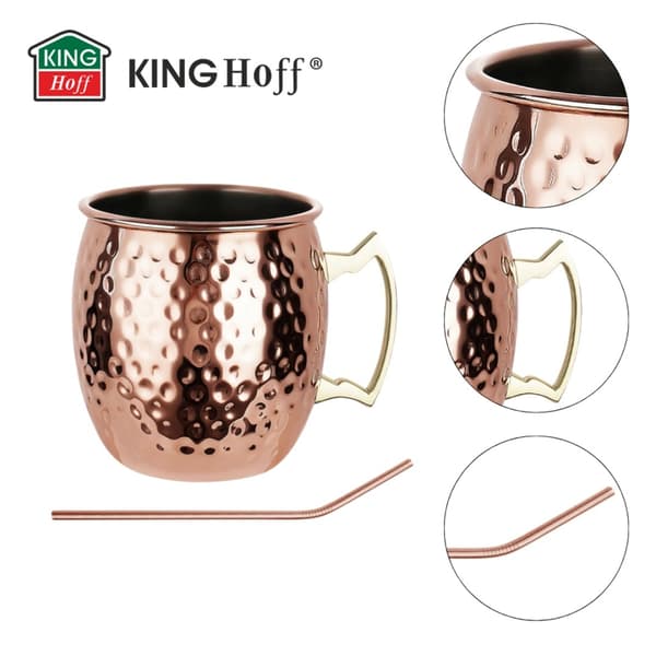 Teräsmukisarja 500ml juomalle Moskovan muuli Kinghoff KH-2000
