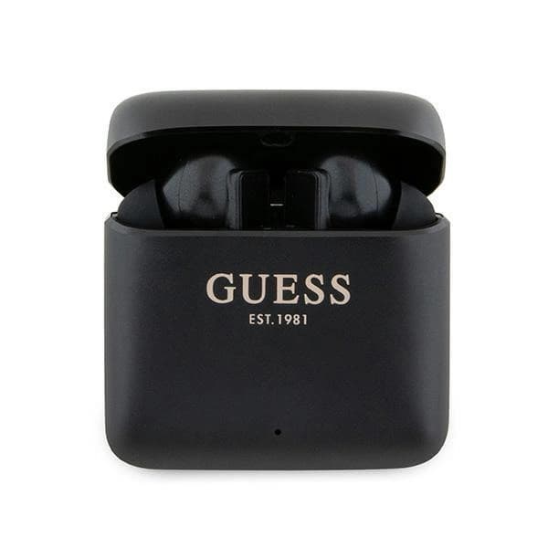 Guess Bluetooth-hovedtelefoner GUTWSSU20ALEGKTWS + dockingstation sort/sort Trykt logo