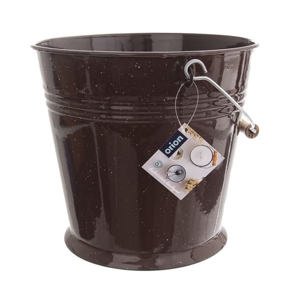 Rustfrit stål madspand brun 10 liter