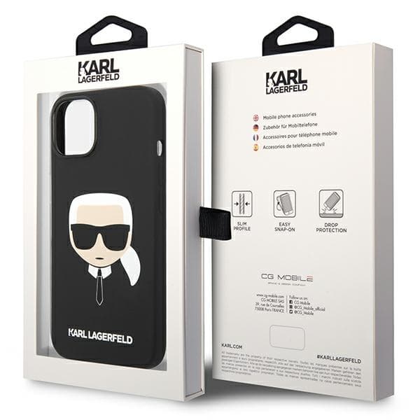 Karl Lagerfeld KLHCP14MSLKHBK iPhone 14 Plus / 15 Plus 6.7" hårdt cover sort/sort silikone Karl's Head