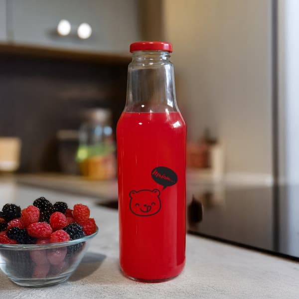 40x KUBUŚ-flaskor 750 ml med tryckflaskor för juice, sirap, vatten, mjölk, juice