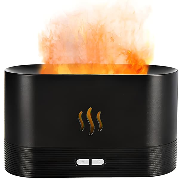 Luftfuktare, aromdiffusor, eldeffekt, LED-kamin, aromaterapi