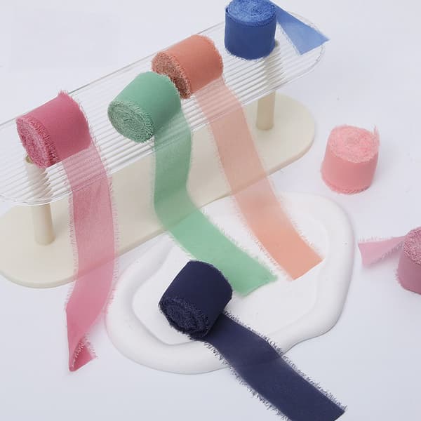 Blomsterbånd - Chiffon - Flaskegrøn - Rulle 4 cm x 4,5 m