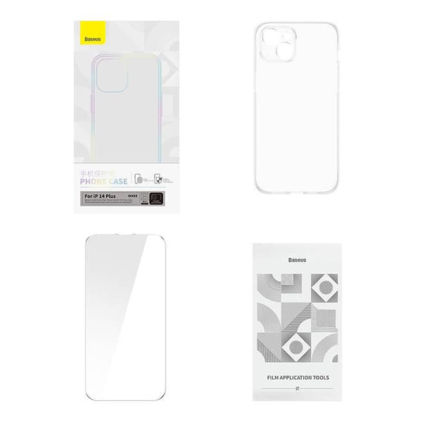 Baseus Crystal Series-cover til iPhone 14 Plus + hærdet glas