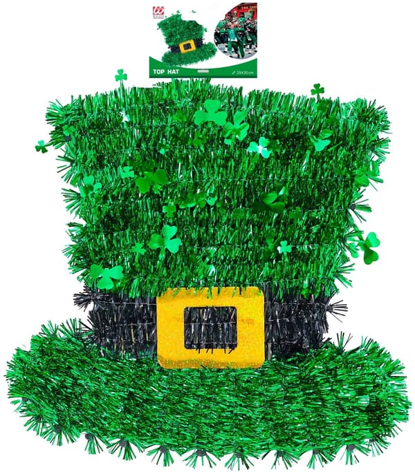 Grøn kløverhatdekoration til St. Patricks dag-ferie 29x30cm