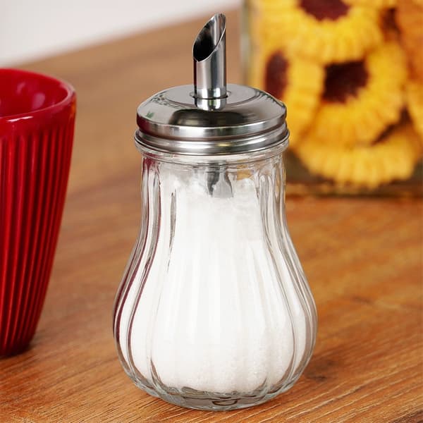 Glas sukkerskål med dispenser 190 ml