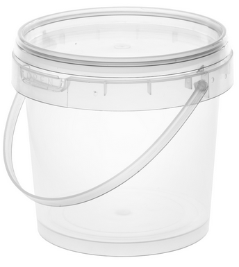 Plastikspand med låg 1200ml 1 stk.