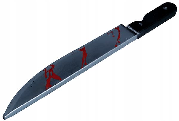 Halloween Killer Blodig Hakkekniv 45cm
