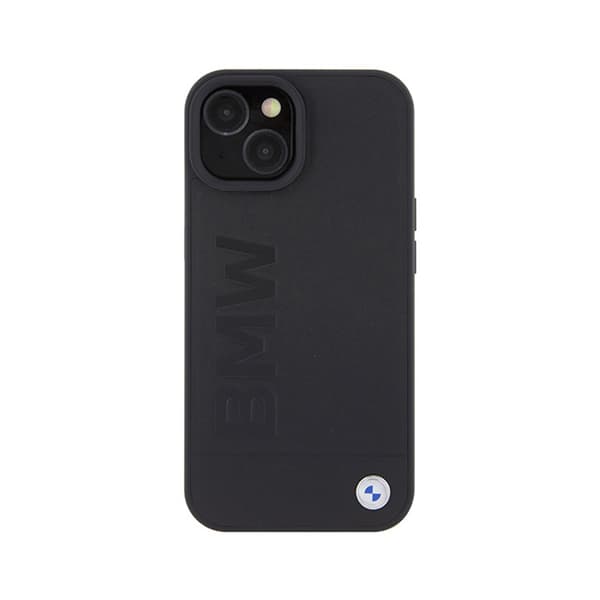 BMW Læder Hot Stamp MagSafe - iPhone 15 Etui (Sort)