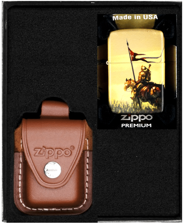 Zippo sæt lighter middelalderdesign gave nr. 2