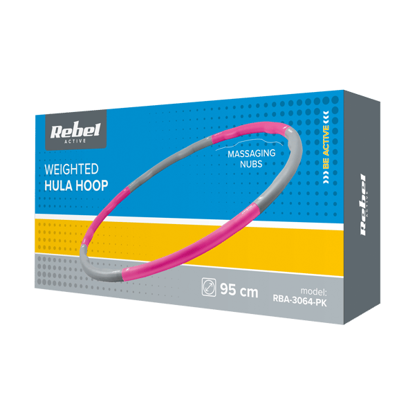 Hula Hop slankende træningshjul, foldbart, justerbart, med knopper, 95 cm