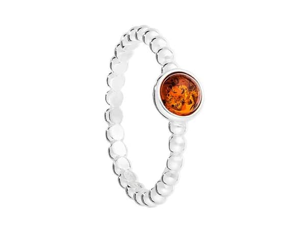 Klassisk silverkulring med baltiska bärnstenskulor 18