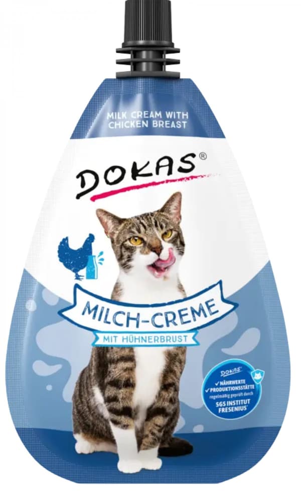 Dokas | Mjölkgrädde | Kattgodis - Kyckling 80g