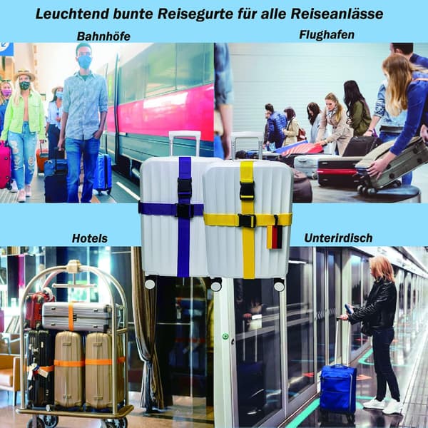 BAGAGESTROP TIL KUPFERT BLÅGRÅ 4 STK.