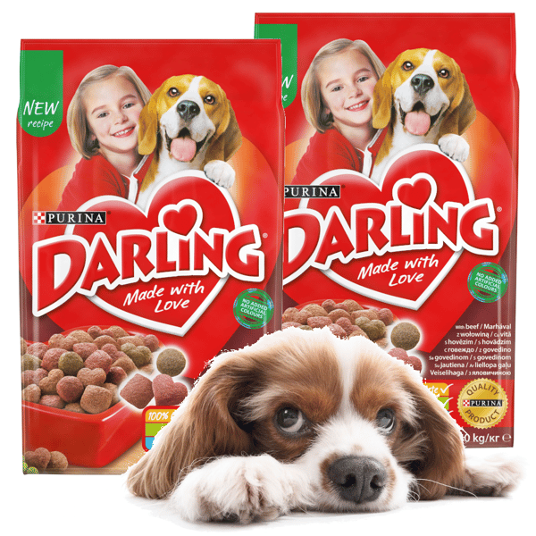Purina Darling torrfoder för hundar 2x10 kg nötkött och kyckling
