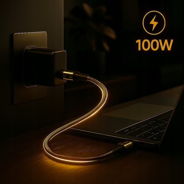 CO2 KORT USB-C KABEL SNABBLADDNING FÖR SAMSUNG APPLE USB TYP C PD 100W