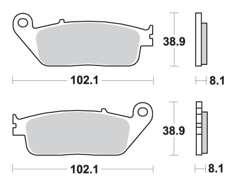 SBS bremseklodser KH142 / KH226 track AND sport sinterguldfarve (erstatter RS compound)