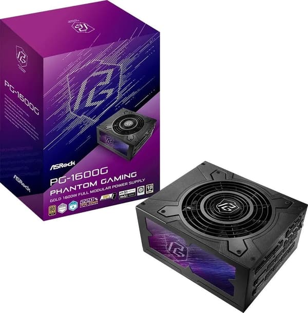 ASRock PHANTOM GAMING 1600W 80 Plus Gold strømforsyning