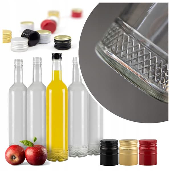 40x Glasflaskor KRISTALL 500 ml FLASKA FÖR HEMSKINNSLIKÖR VIN VODKA