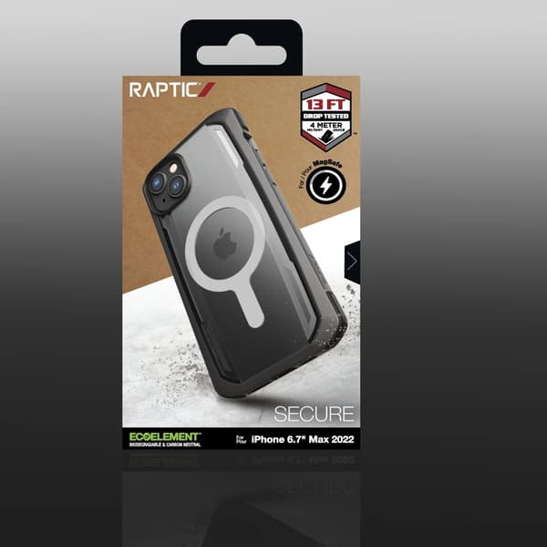 Raptic X-Doria Secure Cover iPhone 14 Plus med MagSafe pansret cover, sort