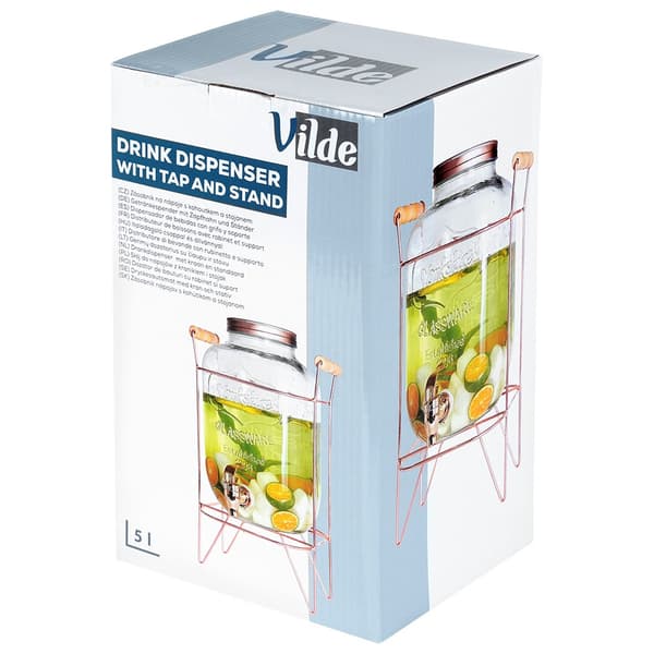 Drikkekrukke med hane og guldfod 5,5 l
