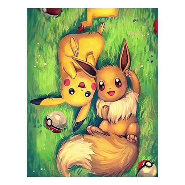 Målning med siffror tavlor Pokémon Pikachu Eevee 40x50cm