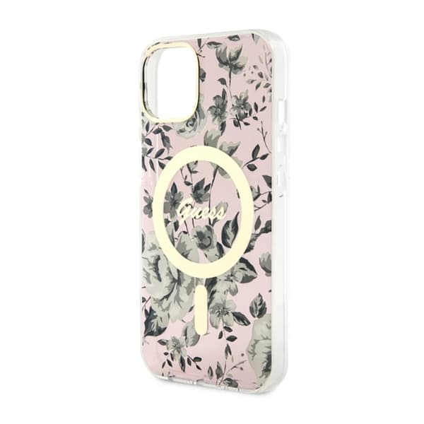 Guess Flower MagSafe - iPhone 14 Plus cover (lyserød)